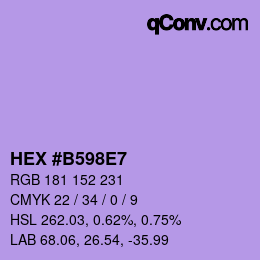 Color code: HEX #B598E7 | qconv.com