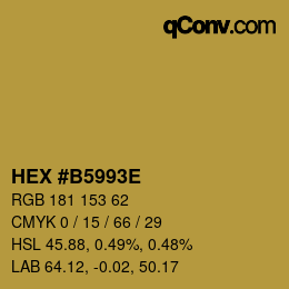 Color code: HEX #B5993E | qconv.com