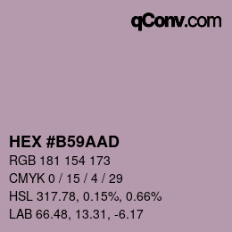 カラーコード: HEX #B59AAD | qconv.com