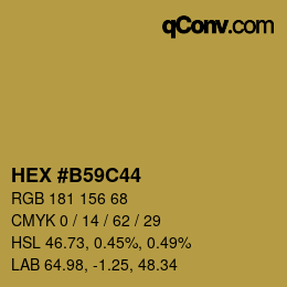 Color code: HEX #B59C44 | qconv.com