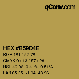 カラーコード: HEX #B59D4E | qconv.com