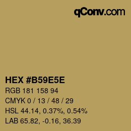 カラーコード: HEX #B59E5E | qconv.com