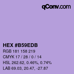 Farbcode: HEX #B59EDB | qconv.com
