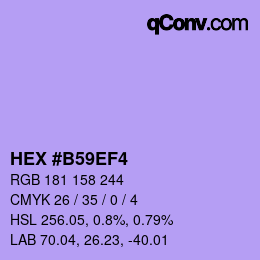 颜色代码: HEX #B59EF4 | qconv.com