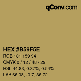 Color code: HEX #B59F5E | qconv.com