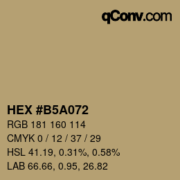 カラーコード: HEX #B5A072 | qconv.com