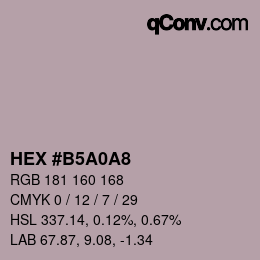 Color code: HEX #B5A0A8 | qconv.com