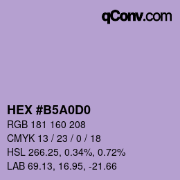 Color code: HEX #B5A0D0 | qconv.com