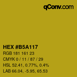 カラーコード: HEX #B5A117 | qconv.com