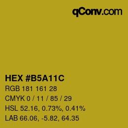 Color code: HEX #B5A11C | qconv.com