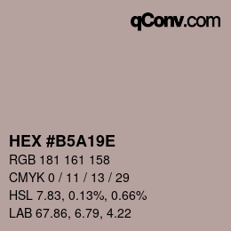 Color code: HEX #B5A19E | qconv.com