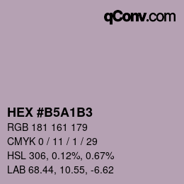 Código de color: HEX #B5A1B3 | qconv.com