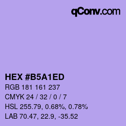 Color code: HEX #B5A1ED | qconv.com