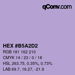 Color code: HEX #B5A2D2 | qconv.com