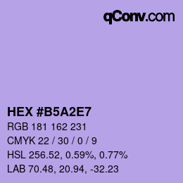 颜色代码: HEX #B5A2E7 | qconv.com
