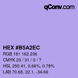 カラーコード: HEX #B5A2EC | qconv.com