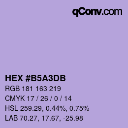 カラーコード: HEX #B5A3DB | qconv.com