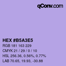 カラーコード: HEX #B5A3E5 | qconv.com