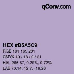カラーコード: HEX #B5A5C9 | qconv.com