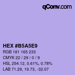 Color code: HEX #B5A5E9 | qconv.com