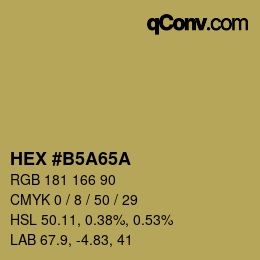 カラーコード: HEX #B5A65A | qconv.com