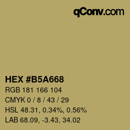 Color code: HEX #B5A668 | qconv.com