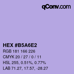 カラーコード: HEX #B5A6E2 | qconv.com