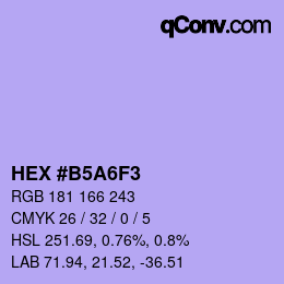 Color code: HEX #B5A6F3 | qconv.com