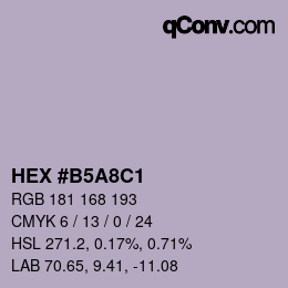 カラーコード: HEX #B5A8C1 | qconv.com