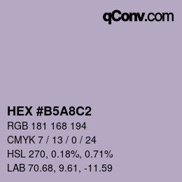 Farbcode: HEX #B5A8C2 | qconv.com