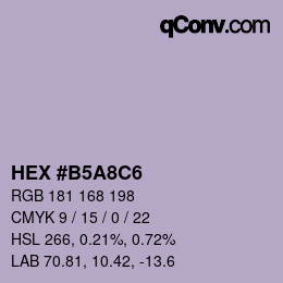 カラーコード: HEX #B5A8C6 | qconv.com
