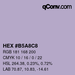 颜色代码: HEX #B5A8C8 | qconv.com