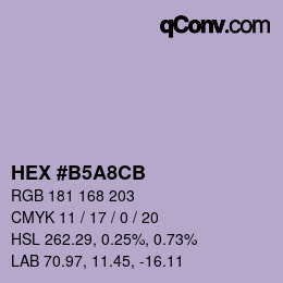 Color code: HEX #B5A8CB | qconv.com