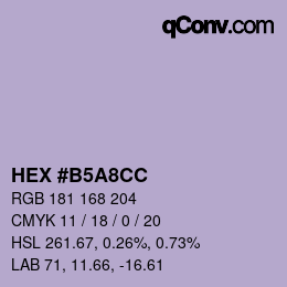 カラーコード: HEX #B5A8CC | qconv.com