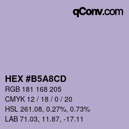 Color code: HEX #B5A8CD | qconv.com