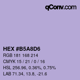 カラーコード: HEX #B5A8D6 | qconv.com