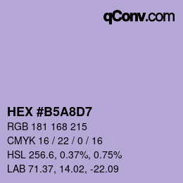 カラーコード: HEX #B5A8D7 | qconv.com