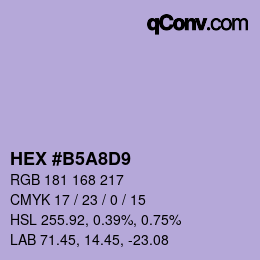 Farbcode: HEX #B5A8D9 | qconv.com