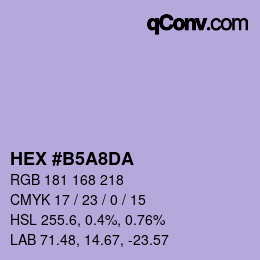 カラーコード: HEX #B5A8DA | qconv.com