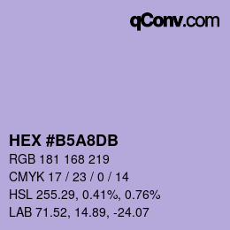カラーコード: HEX #B5A8DB | qconv.com