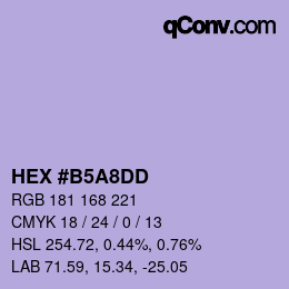 カラーコード: HEX #B5A8DD | qconv.com