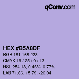 Color code: HEX #B5A8DF | qconv.com