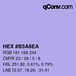 Color code: HEX #B5A8EA | qconv.com