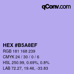 カラーコード: HEX #B5A8EF | qconv.com