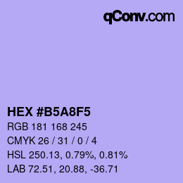 カラーコード: HEX #B5A8F5 | qconv.com