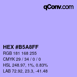 Color code: HEX #B5A8FF | qconv.com