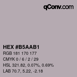 カラーコード: HEX #B5AAB1 | qconv.com