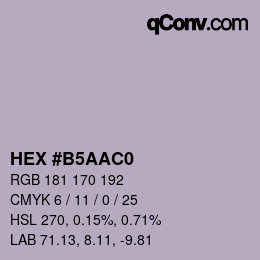 Color code: HEX #B5AAC0 | qconv.com