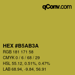 Color code: HEX #B5AB3A | qconv.com
