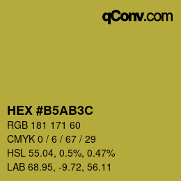 Color code: HEX #B5AB3C | qconv.com